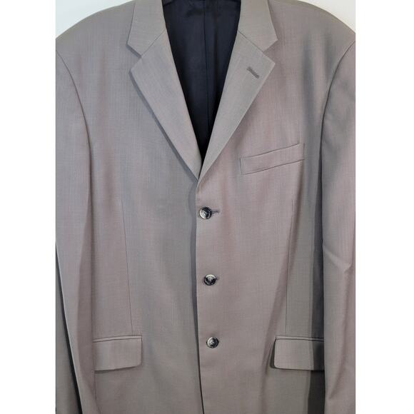 Pierre Cardin Fundamentals Blazer Mens 46L Beige Three Button 100% Wool Lined - Picture 2 of 9